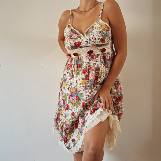 Vintage Floral Summer Mini Dress