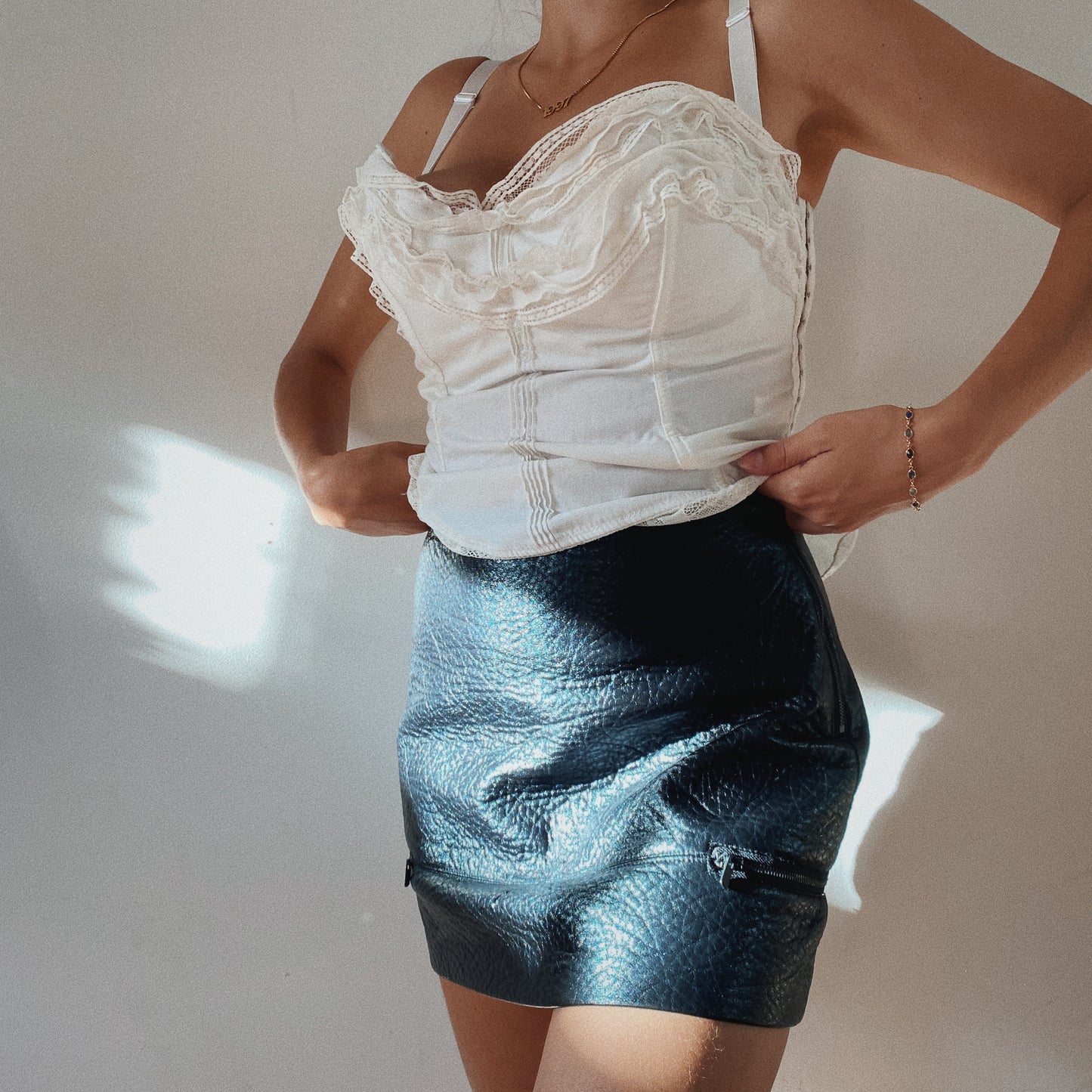 Faux leather Mini Biker Skirt