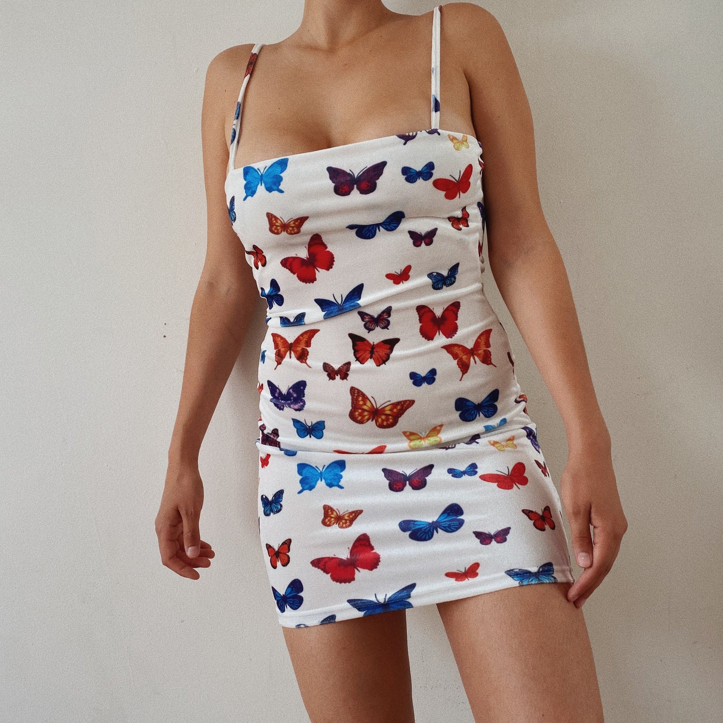 Butterfly velvet mini dress