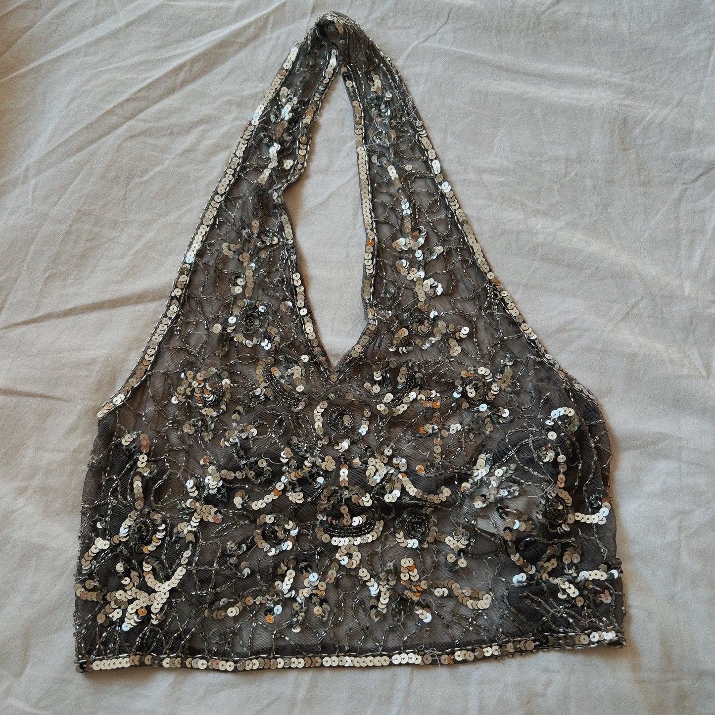 Festival sequins silver top