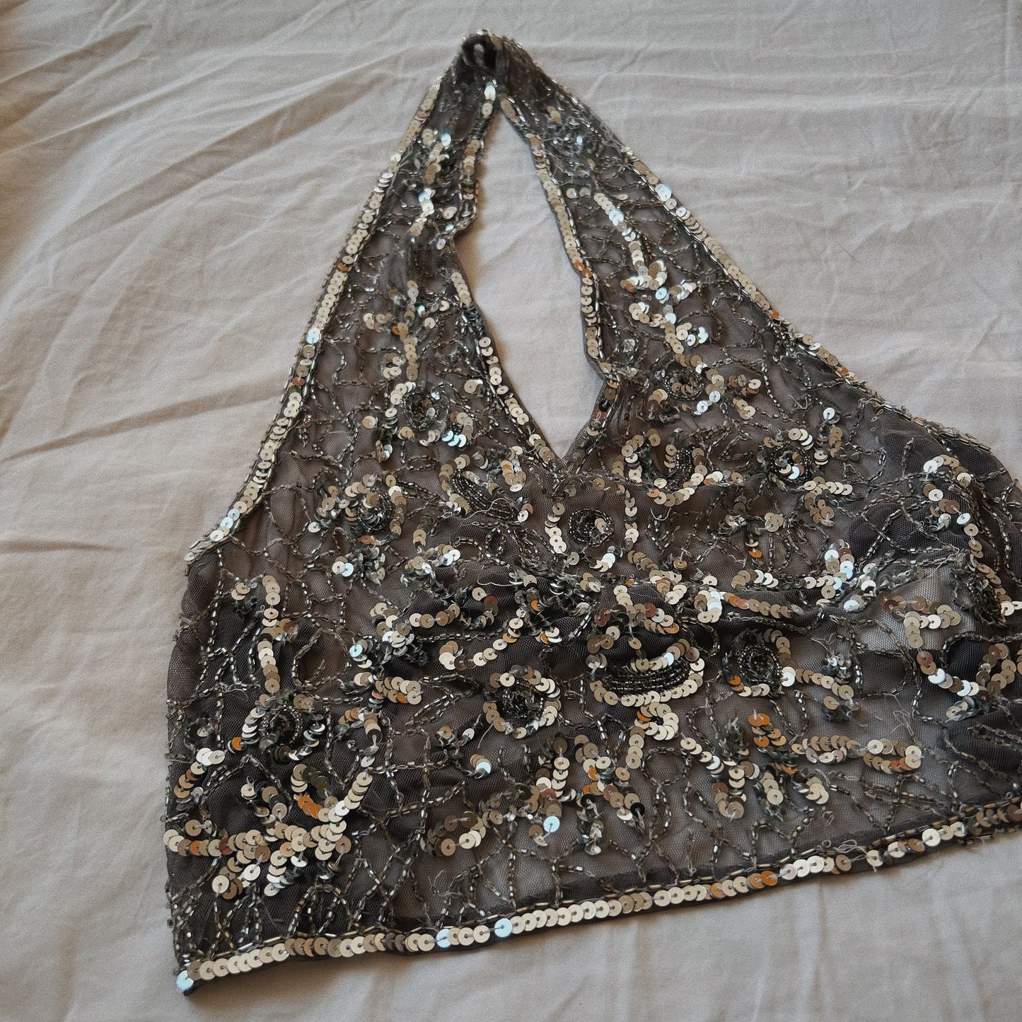 Festival sequins silver top