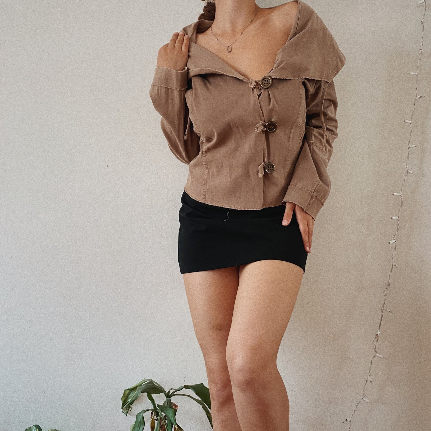 Perfect Spring Cotton Beige Blouse Jacket