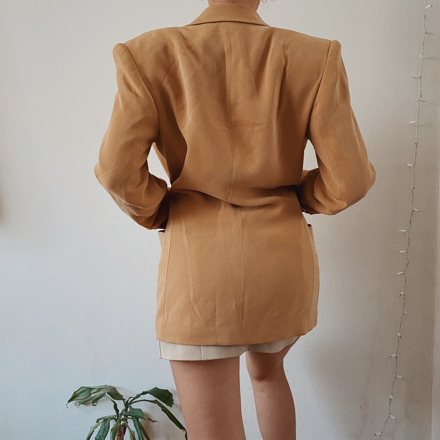 Chic Silk Tan Blazer