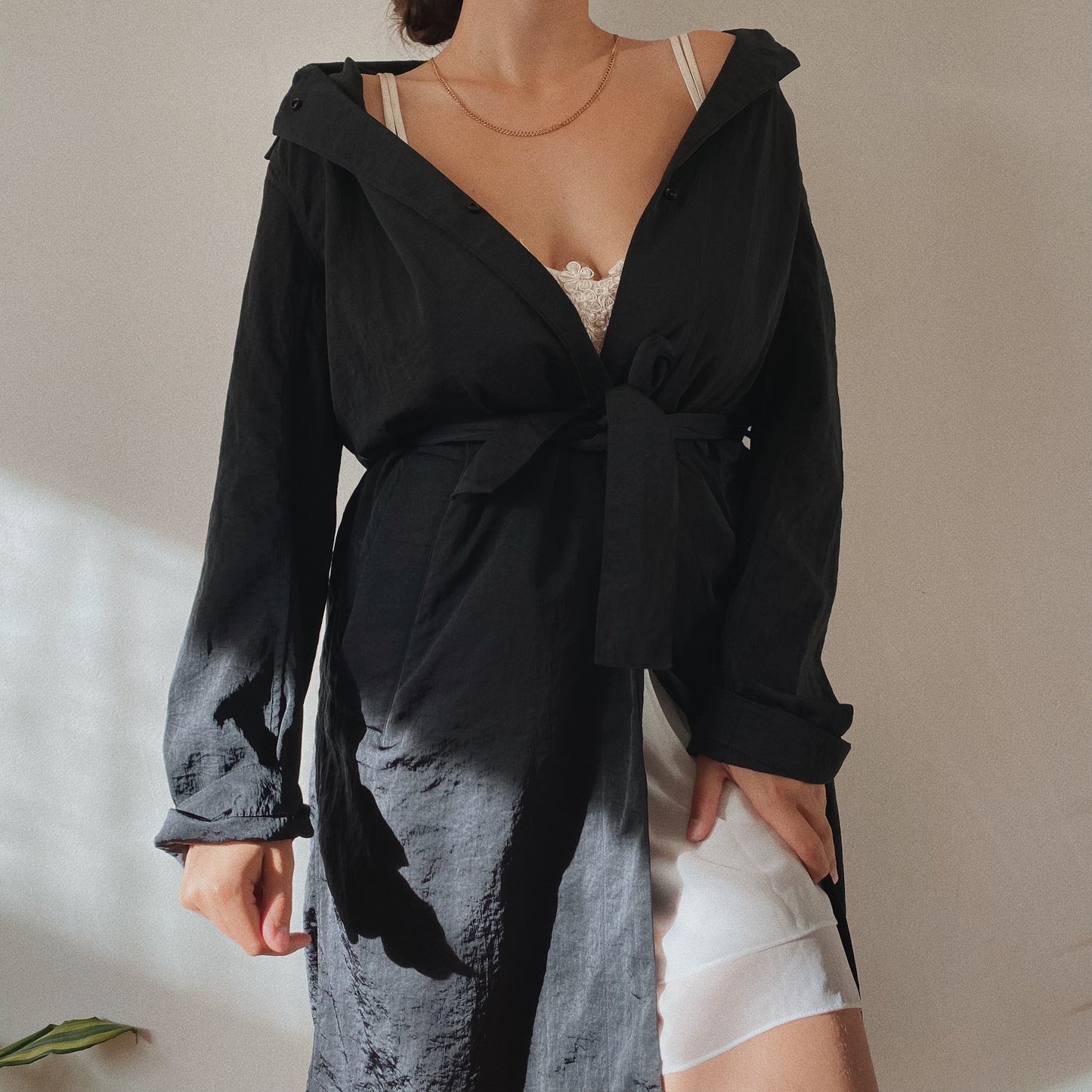 Lululemon Black Belted Trench Coat