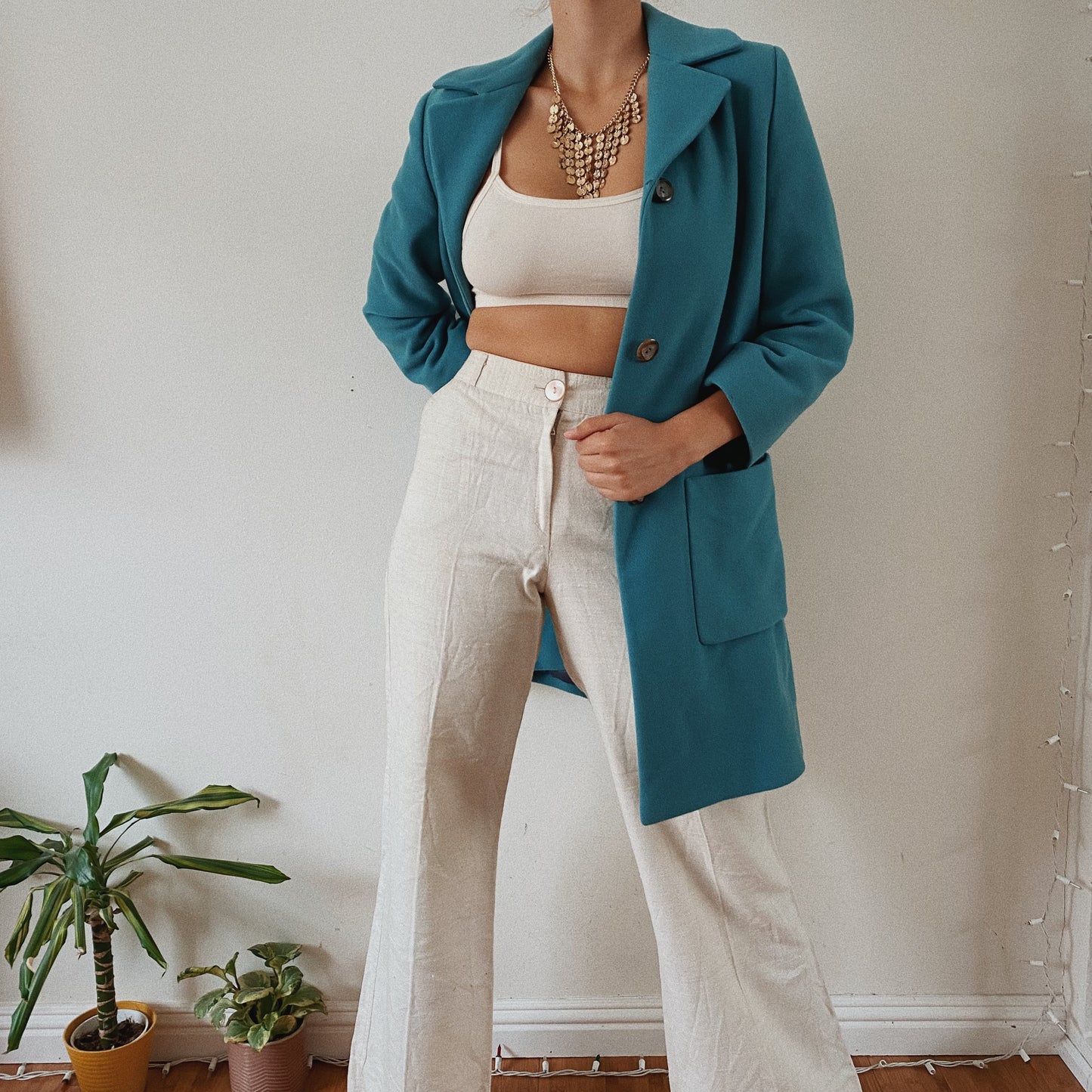 Wool Italian Designer Fitted Coat