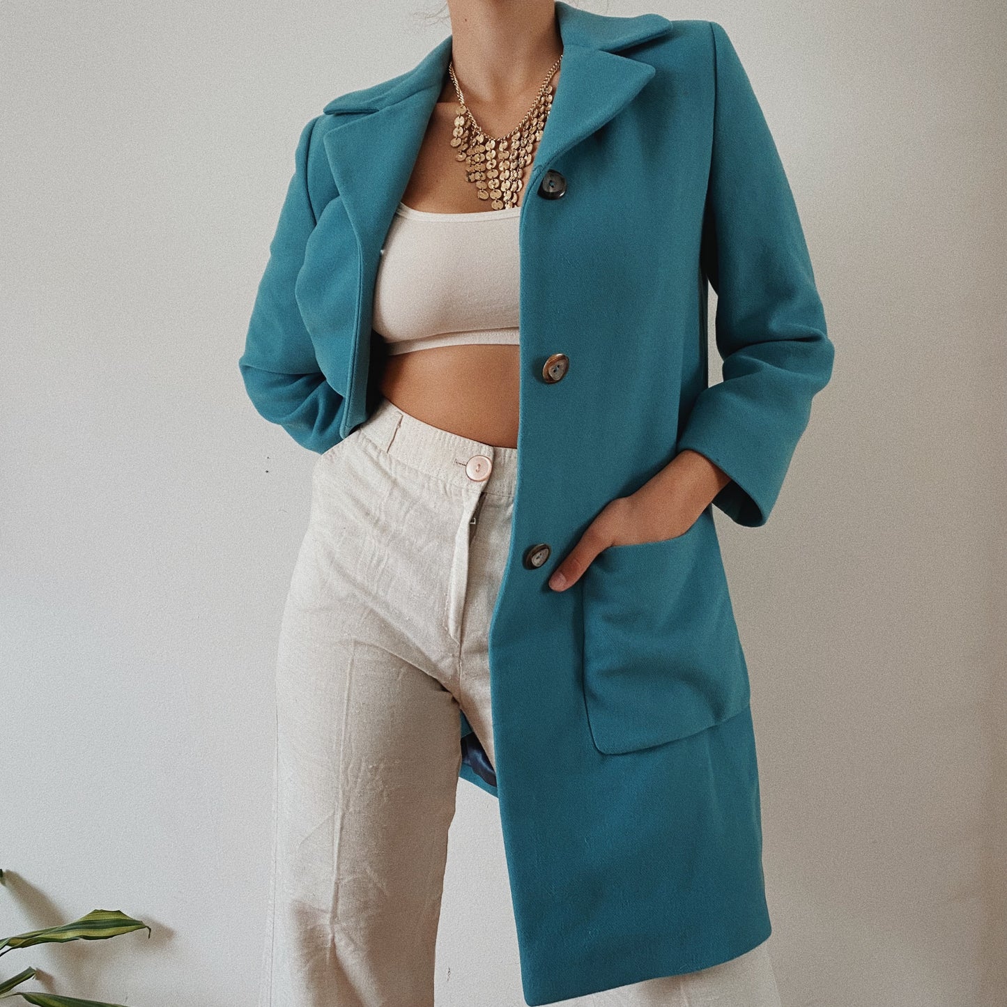 Wool Italian Designer Fitted Coat