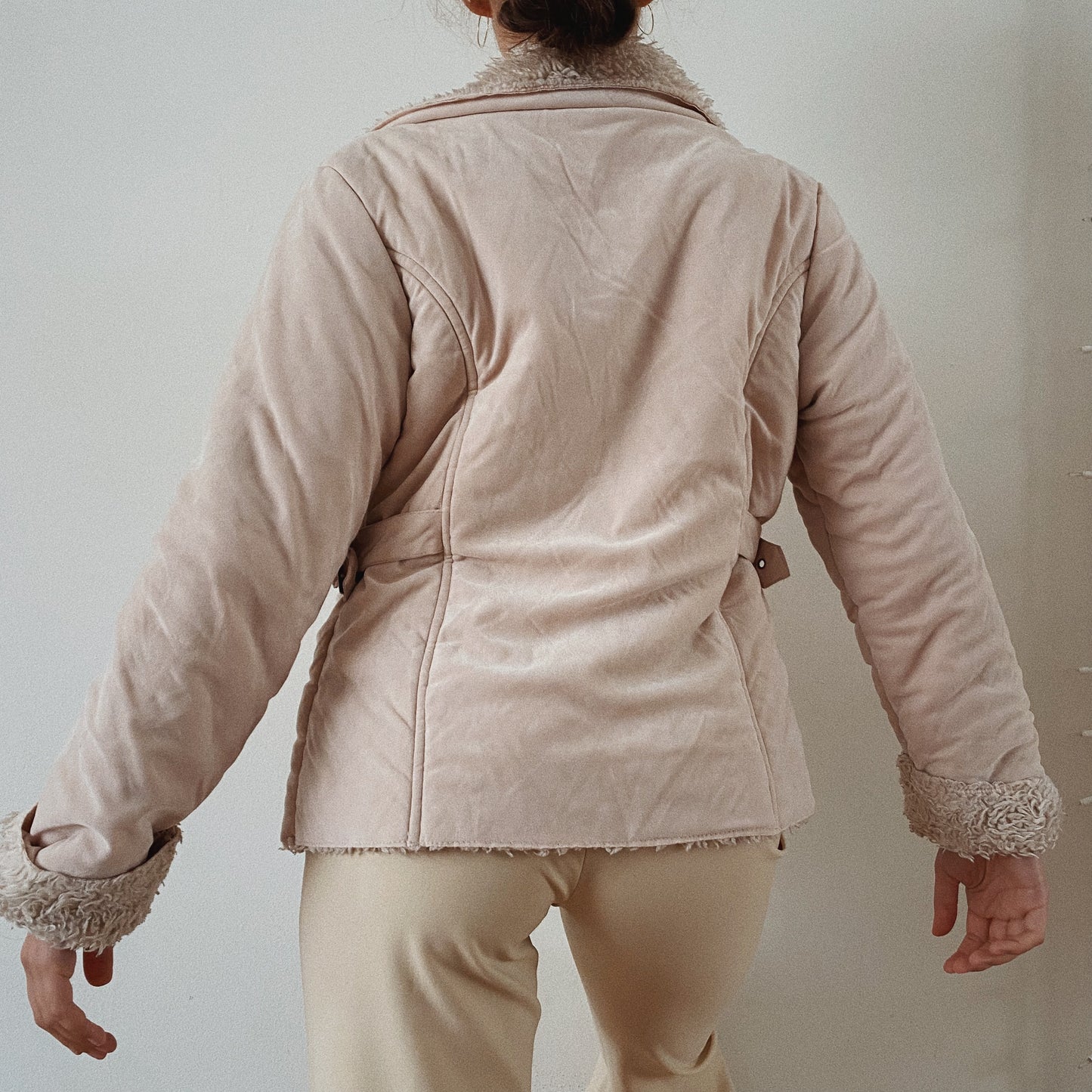 Winter Zip Up Beige Jacket