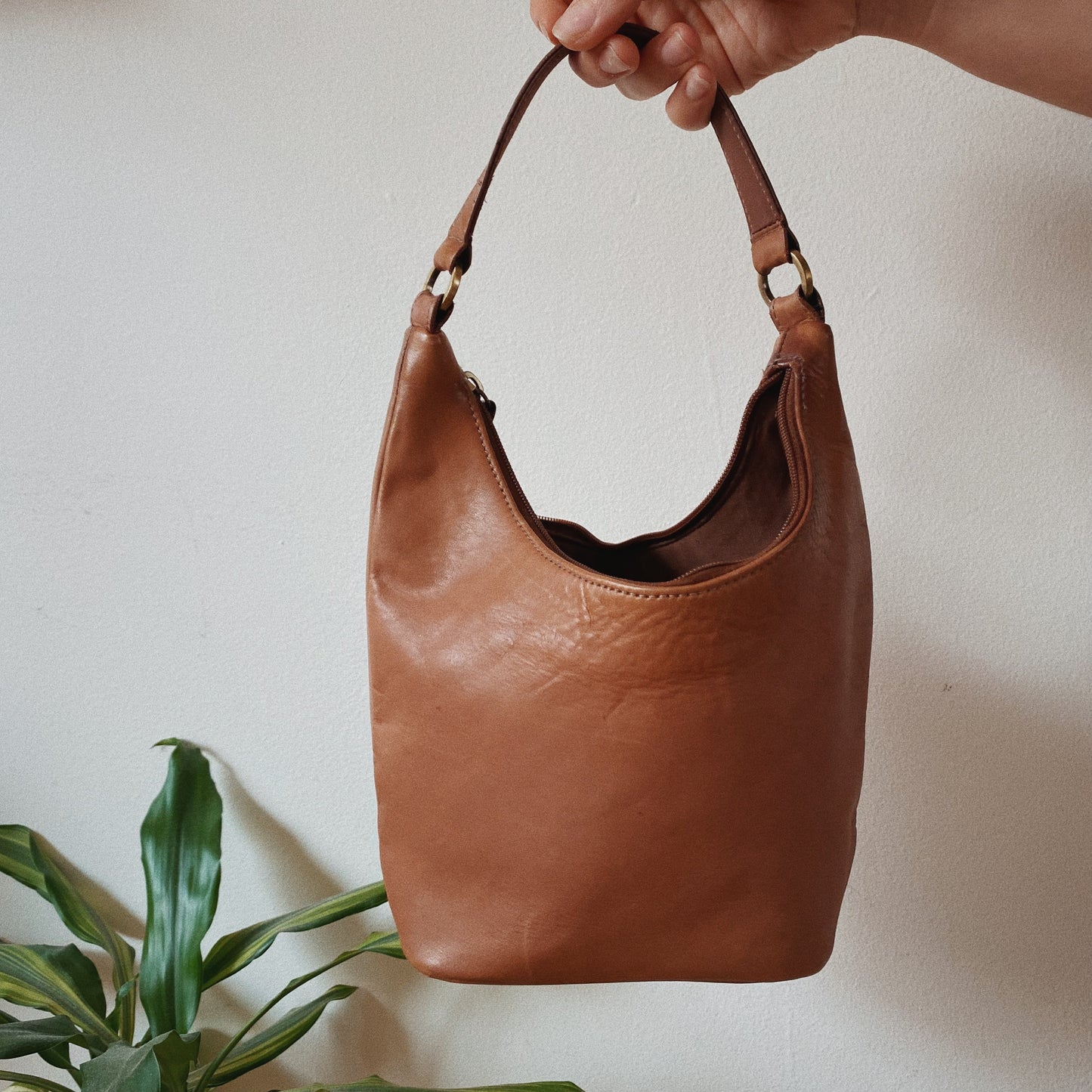 90s Faux Leather Brown Bag