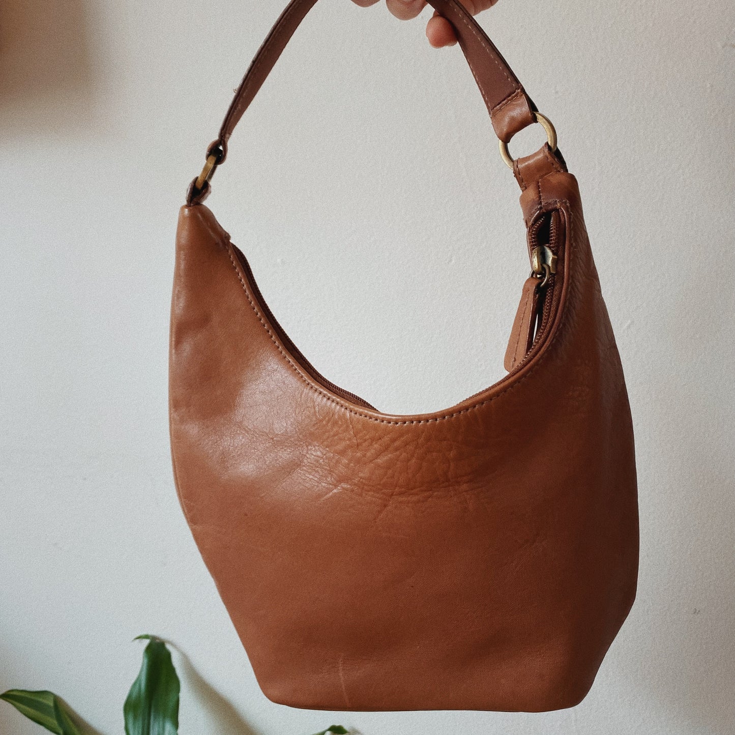 90s Faux Leather Brown Bag