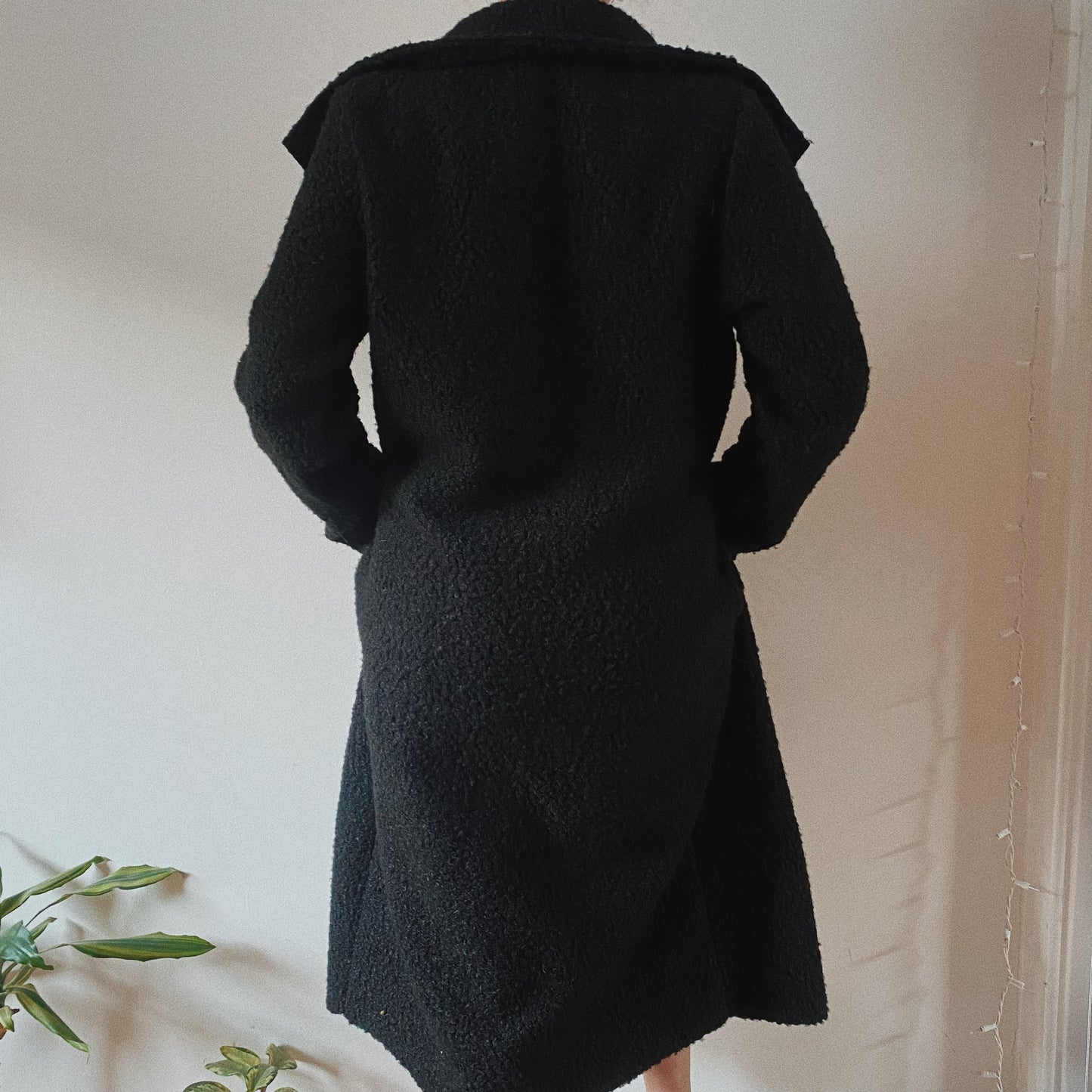 One Button Cozy Vintage Teddy Jacket