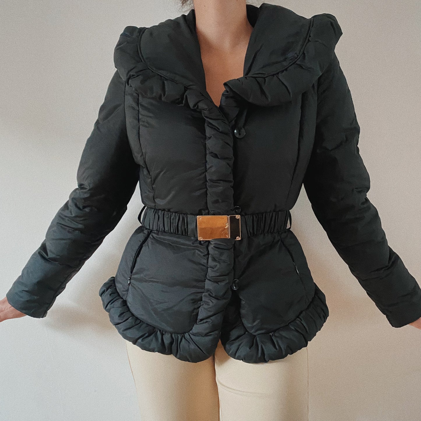 Vintage Max Mara Elegant Puffer Belted Jacket