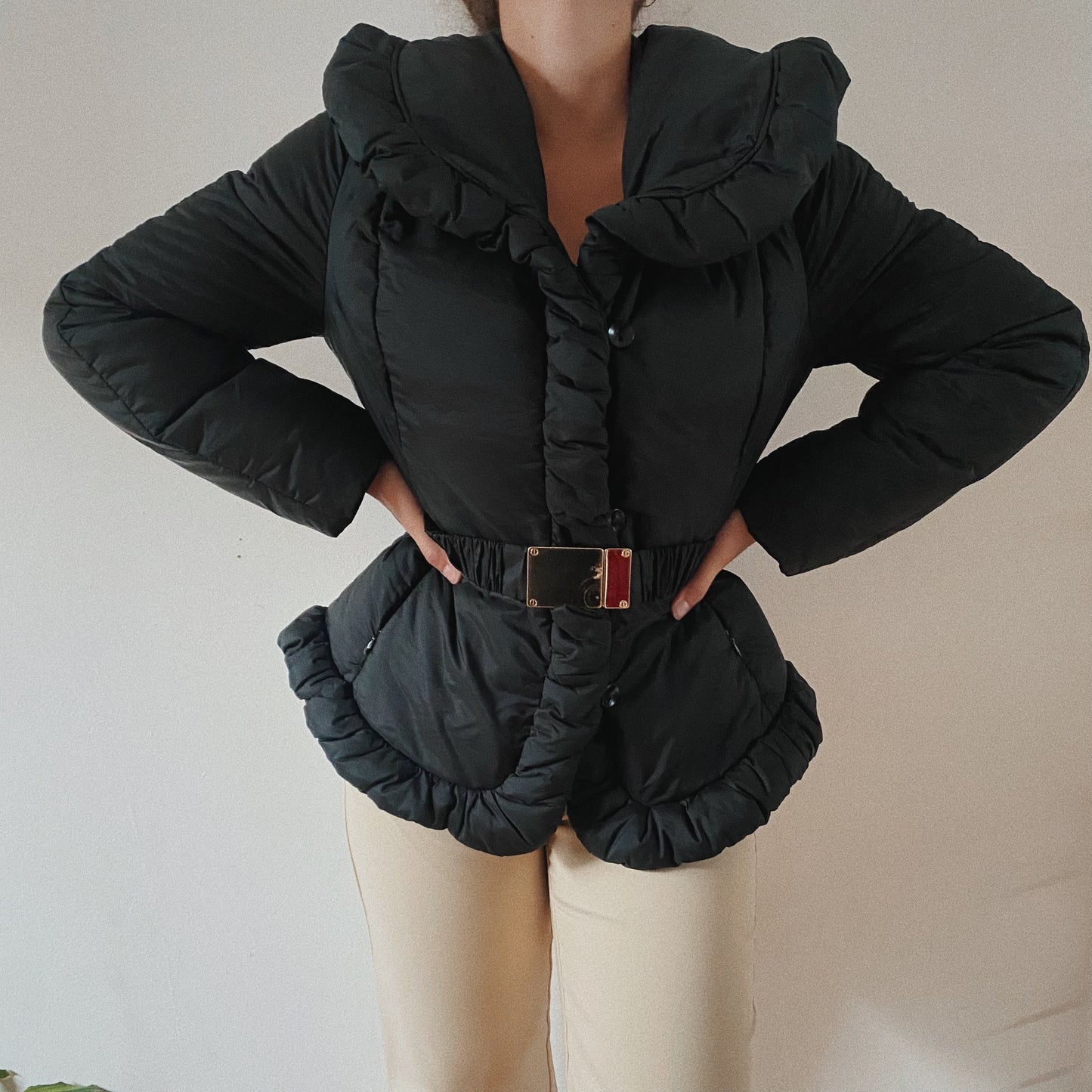 Vintage Max Mara Elegant Puffer Belted Jacket