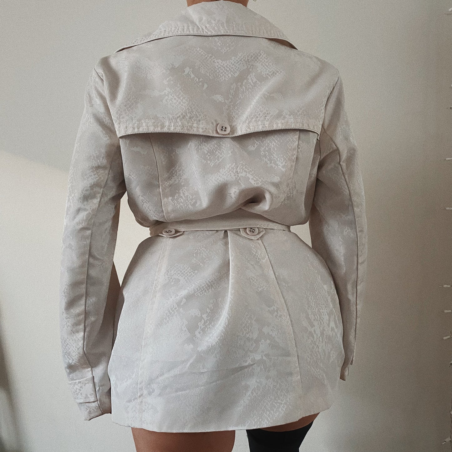 French Designer Vintage Belted Trench Coat