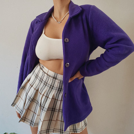 80's Purple Terrycloth Button Up Blazer