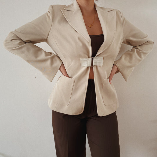 Chic Vintage Beige Blazer